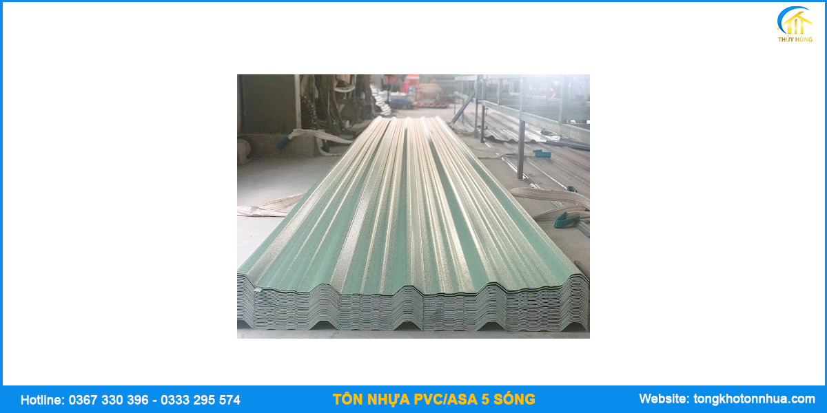 Bảng giá tôn nhựa PVC/ASA 5 sóng