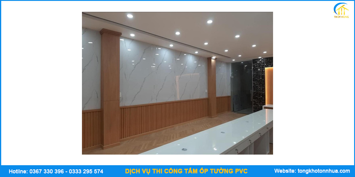 Công trình thi công tấm ốp tường PVC