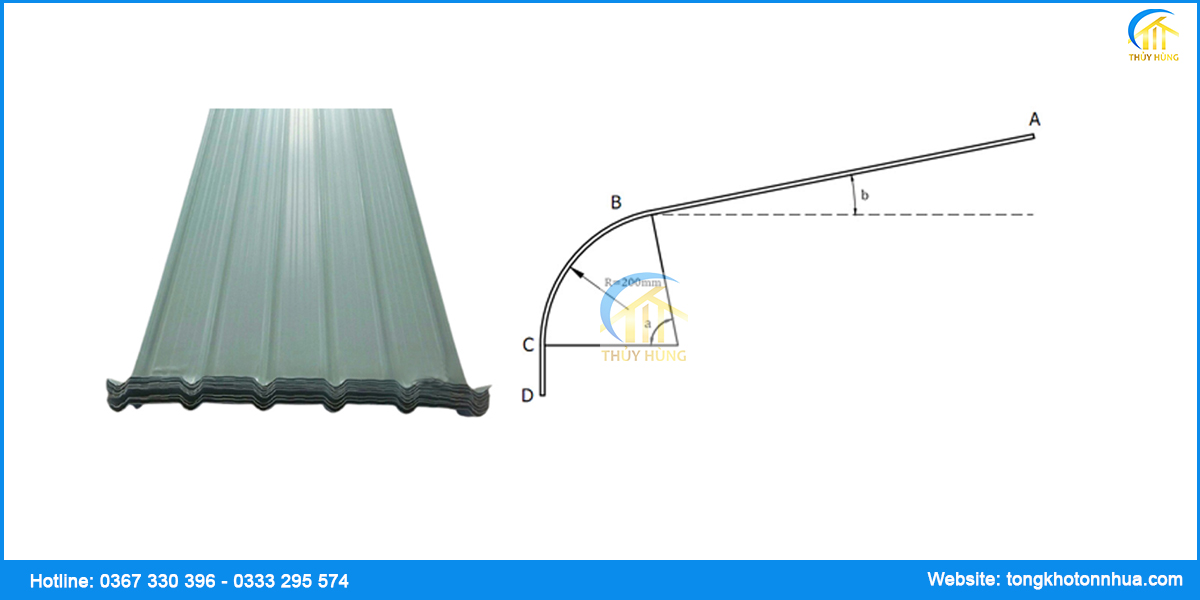 Thông số tấm chắn vòm tôn nhựa PVC ASA