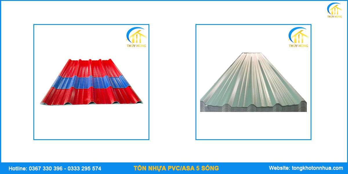 Ưu điểm tôn nhựa pvc/asa 5 sóng